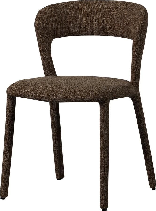 WOOOD Noble Eetkamerstoel Polyester Bruin Melange 76x51x56