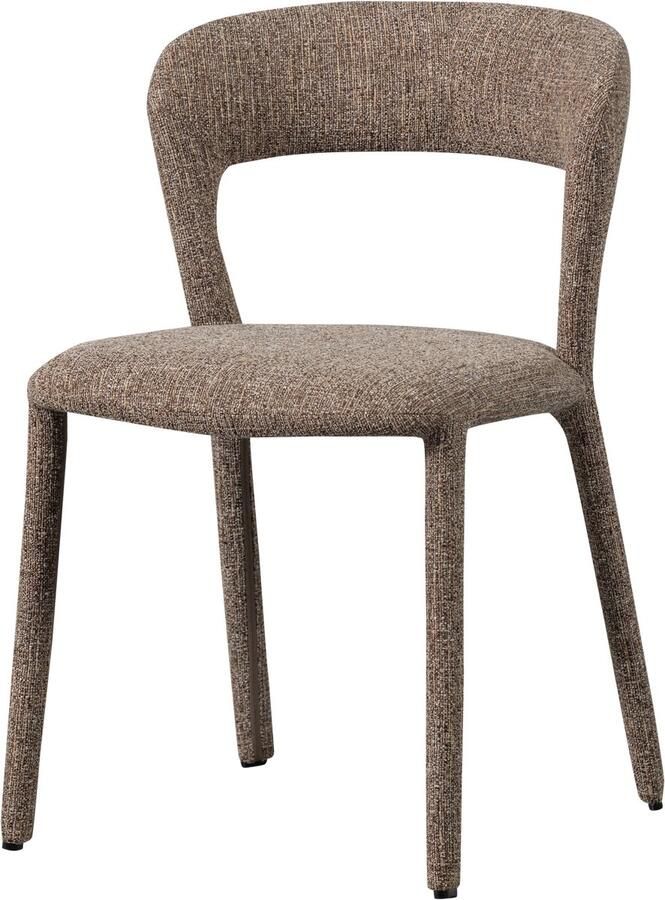 WOOOD Noble Eetkamerstoel Polyester Zand Melange 76x51x56