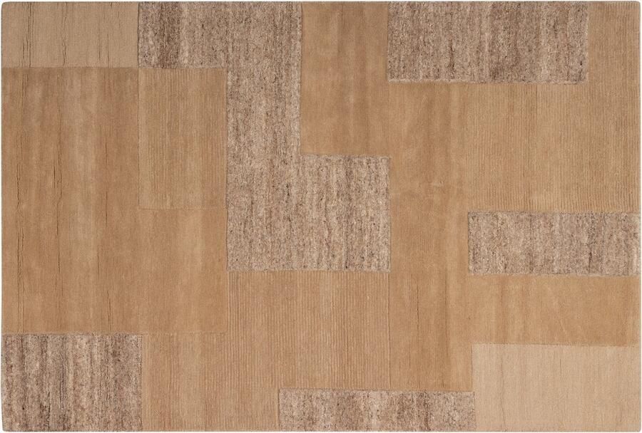 WOOOD Noven Handgeweven Vloerkleed Wol Zand 170x240 cm