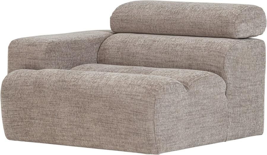 WOOOD Novi 1-Zits Element Bank Arm Links Polyester Naturel Melange