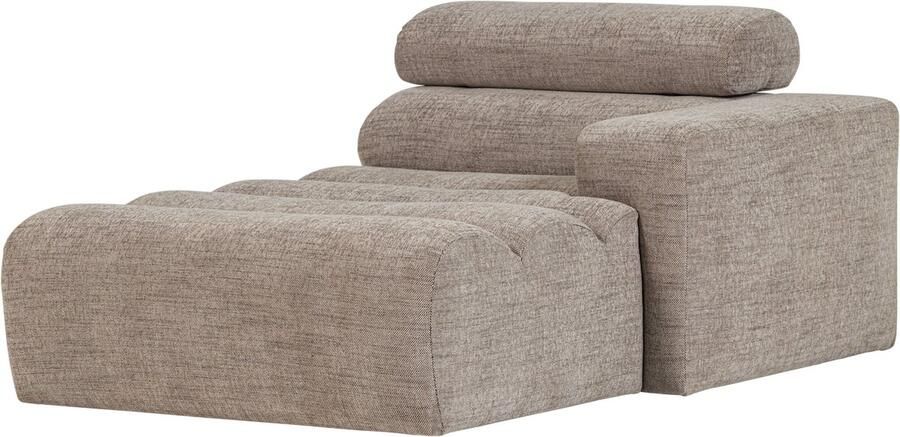 WOOOD Novi Chaise Longue Element Arm Rechts PES Naturel Melange