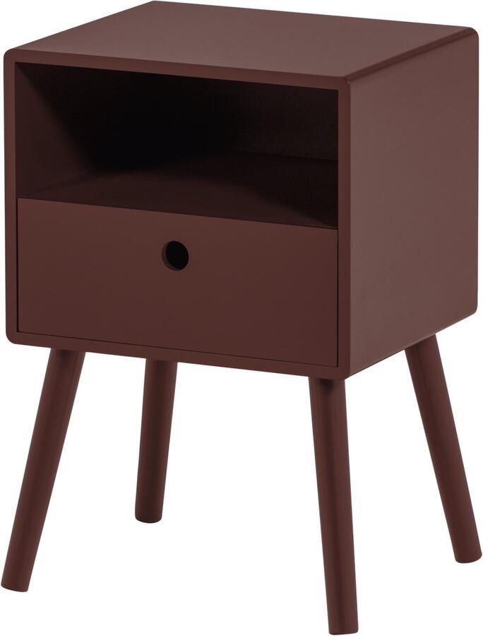 WOOOD Ozzy Nachtkastje MDF Bordeauxrood 53x36x30