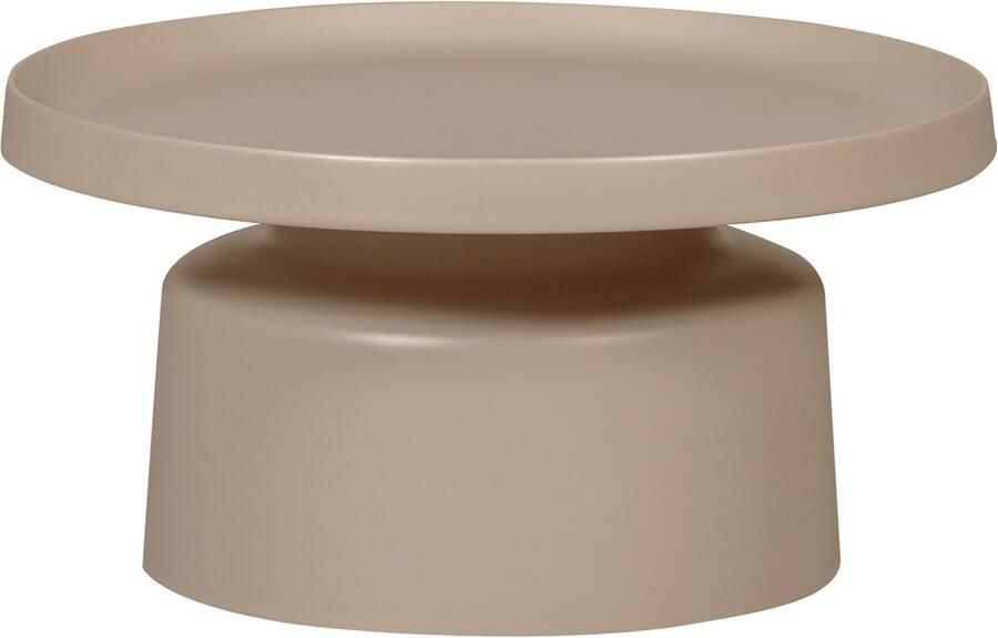 WOOOD Peer Bijzettafel Rond Met Brede Organische Poot Metaal Zand 35Ø74 cm