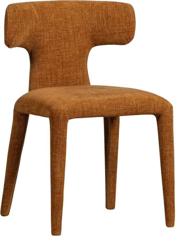 WOOOD BePureHome Permit Eetkamerstoel Bekleed Van Top Tot Teen Tintle geweven Stof Cinnamon Oranje 78x52x53 cm - Foto 5