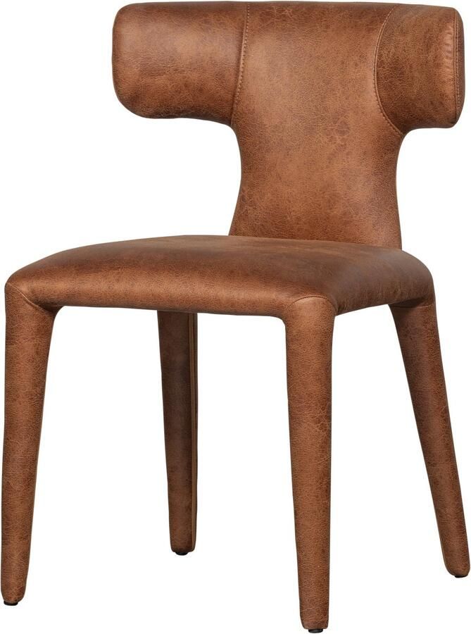 WOOOD Permit Eetkamerstoel Leerlook Cognac 78x52x53