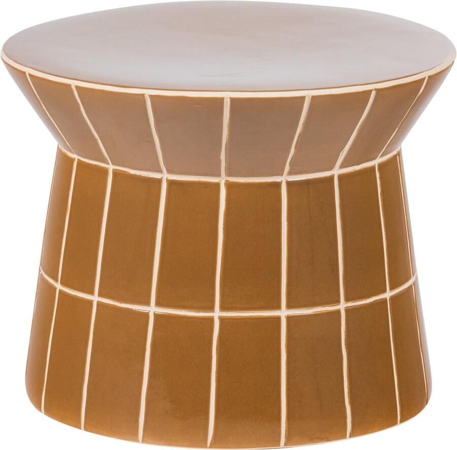 WOOOD Plu Decoratieve Bijzettafel Keramiek Honinggeel 30x38x38 cm - Foto 2