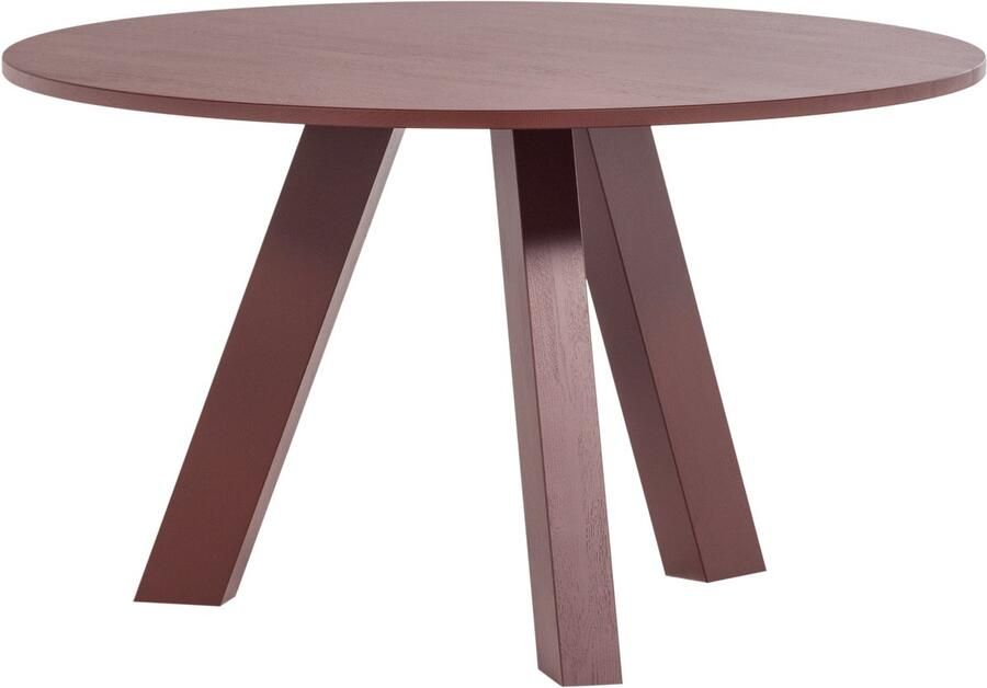 WOOOD Rhonda Eettafel Ø120 CM Eiken Bordeauxrood 75x129x129 - Foto 2