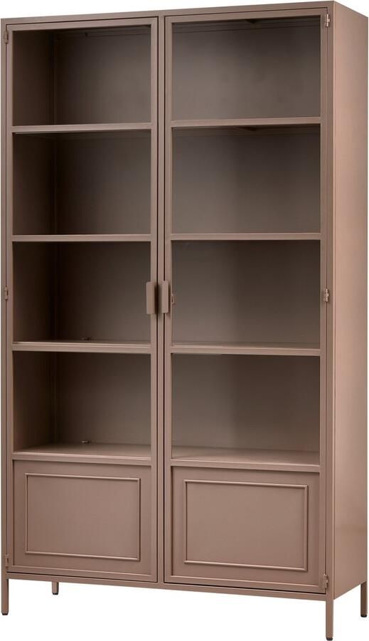 WOOOD Vitrinekast Ronja Halfglazen vitrine van gepoedercoat metaal H 189 cm x B 110 cm - Foto 4