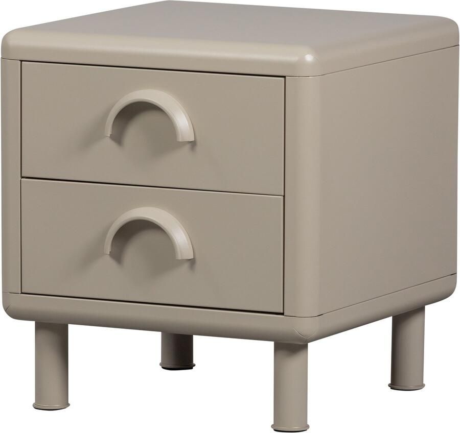 WOOOD Rune Ladekast Met 2 Lades Metaal Honinggeel 45x42x42 cm