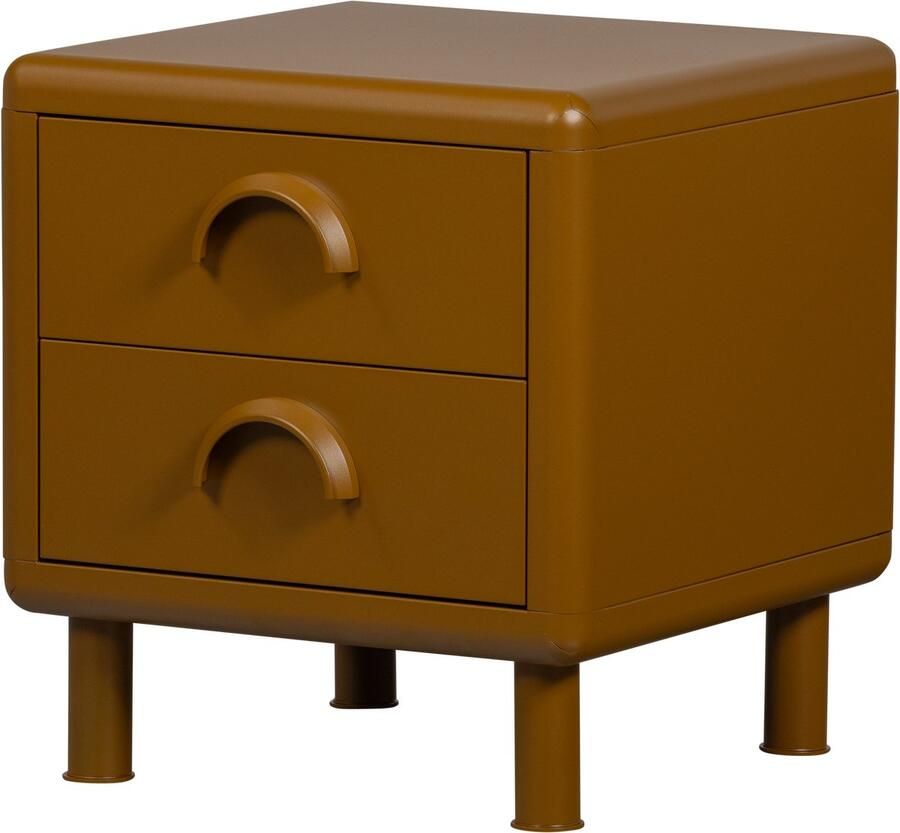 WOOOD Rune Ladekast Met 2 Lades Metaal Zand Beige 45x42x42 cm