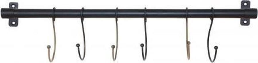 WOOOD SALE STUDIO METALEN KAPSTOKJE ZWART 7-HAAK