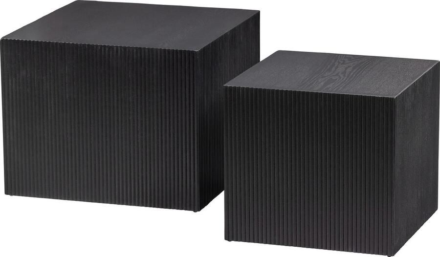 WOOOD Exclusive WOOOD Vierkante Bijzettafel Sanne Set van 2 stuks zwart - Foto 6