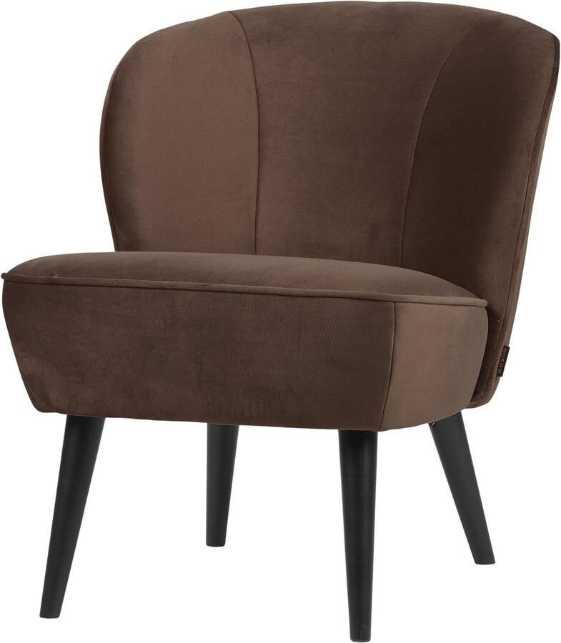 WOOOD Sara Fauteuil Velvet Donkerbruin 71x59x70