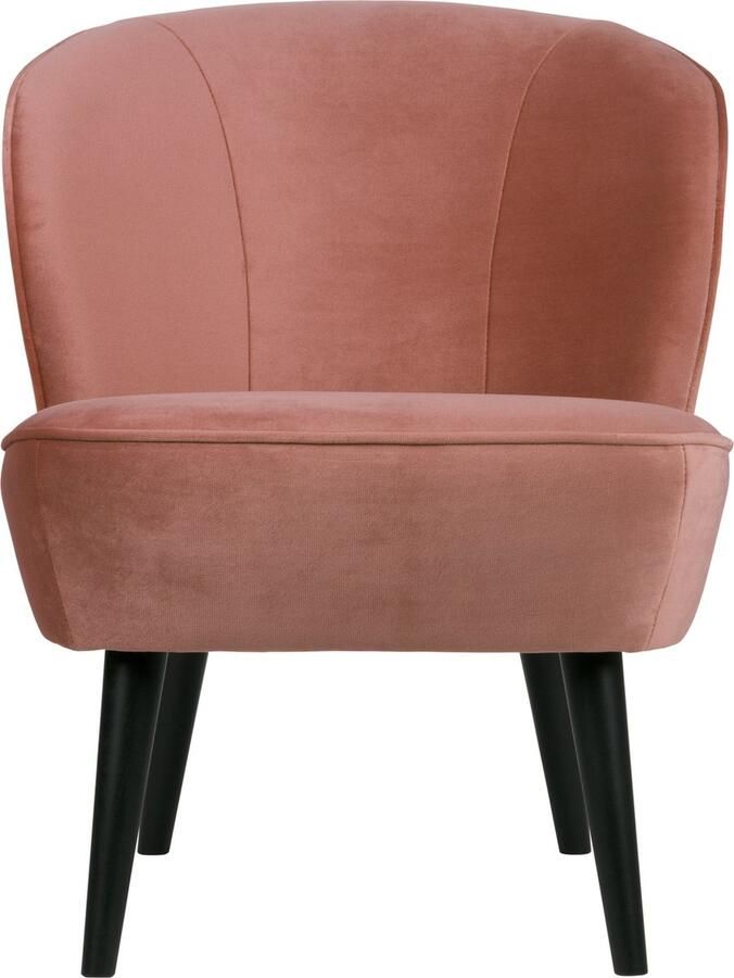 WOOOD Sara Fauteuil Velvet Stof Oud Roze 59x71x70 cm