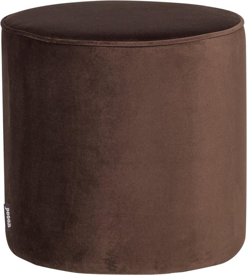 WOOOD Sara Poef Hoog 46xØ46 cm Velvet Donkerbruin - Foto 3