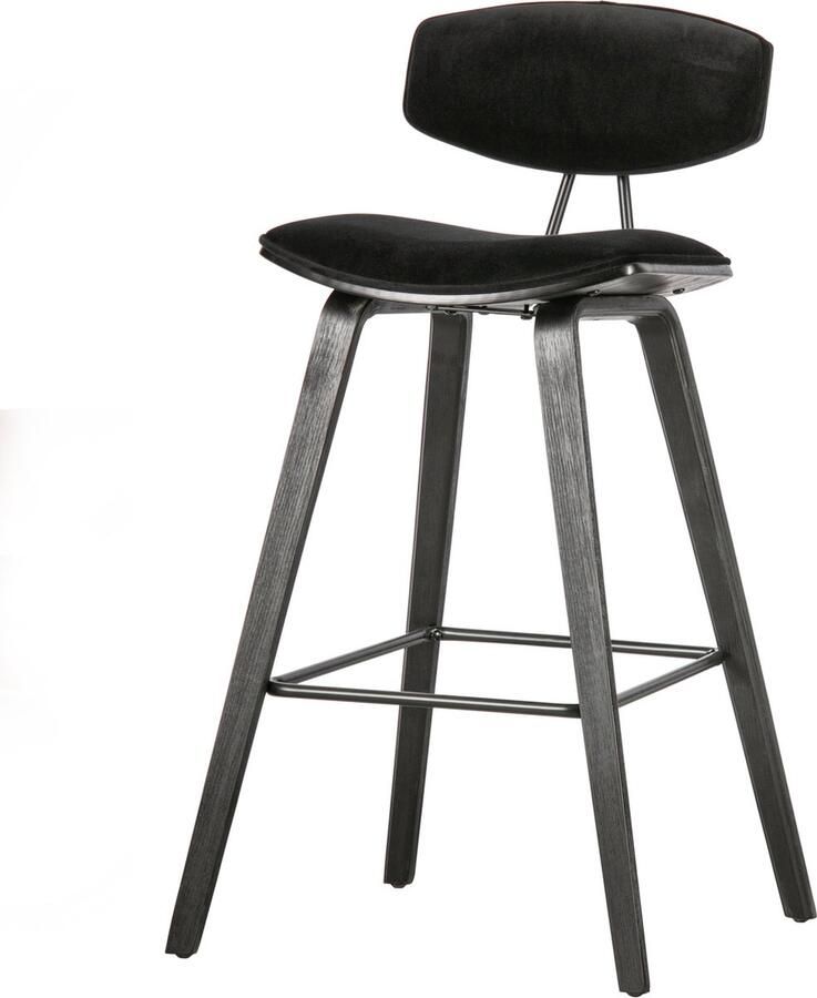 WOOOD Barkruk Senn Zitvlak van velours H 94 cm x B 41 cm (2 stuks) - Foto 4