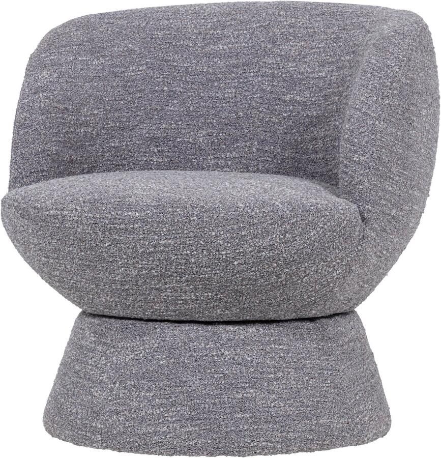 WOOOD Shuffle Draaifauteuil Melange Stof Grijs 72x73x71cm