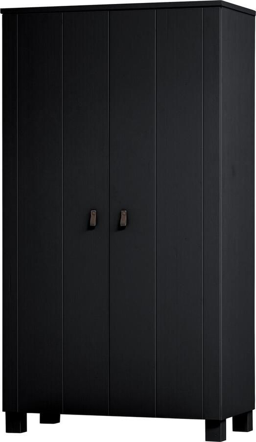 WOOOD Ties Kast Grenen Diep Zwart 202x111x55 - Foto 3