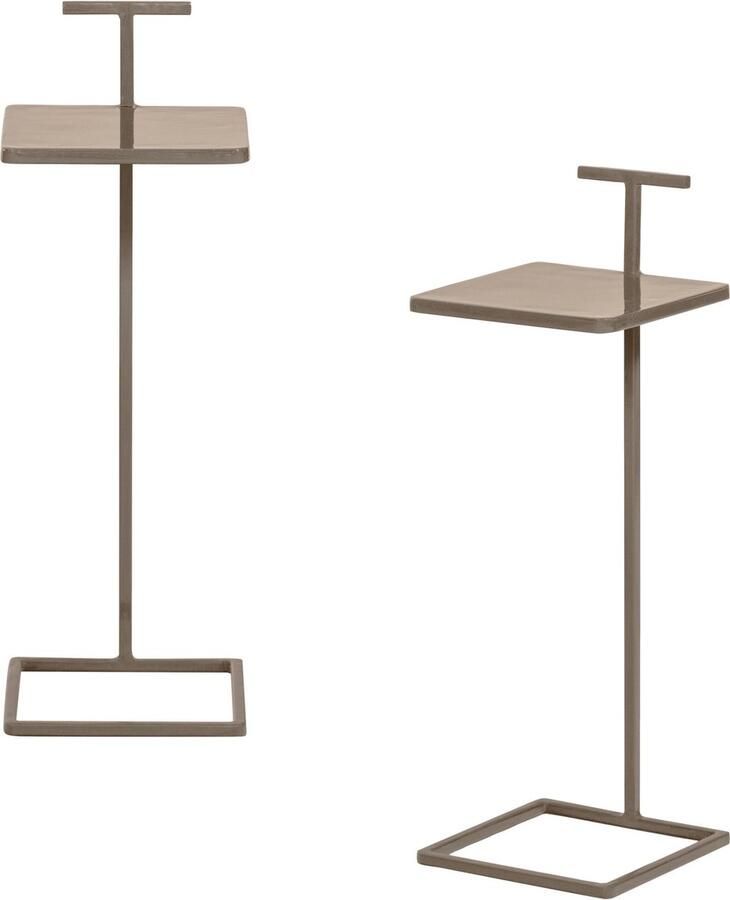 WOOOD Toste Bijzettafels Metaal Donker Zand Set van 2