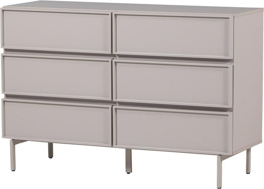 WOOOD Tours Ladekast 6 Lades Melamine MDF Zand 80x120x42cm