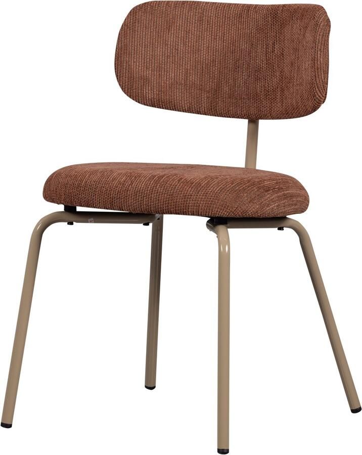 WOOOD Travis Eetkamerstoel Polyester Bruin 75x48x53