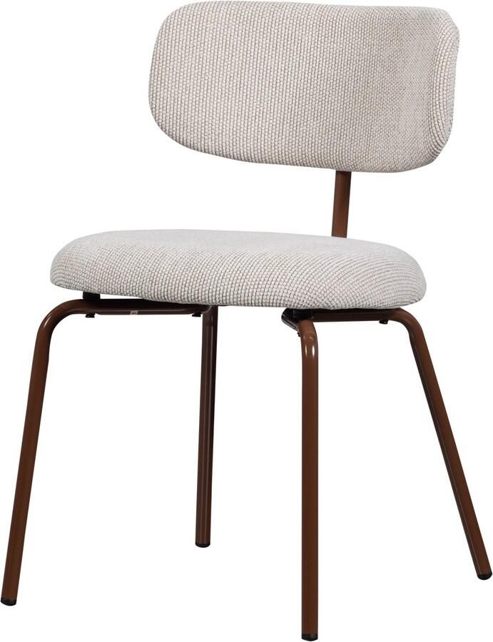 WOOOD Travis Eetkamerstoel Polyester Off White 75x48x53