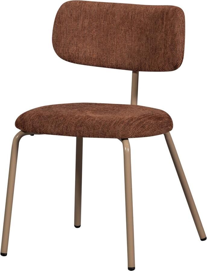 WOOOD Travis Eetkamerstoel Polyester Bruin 75x48x53 - Foto 2