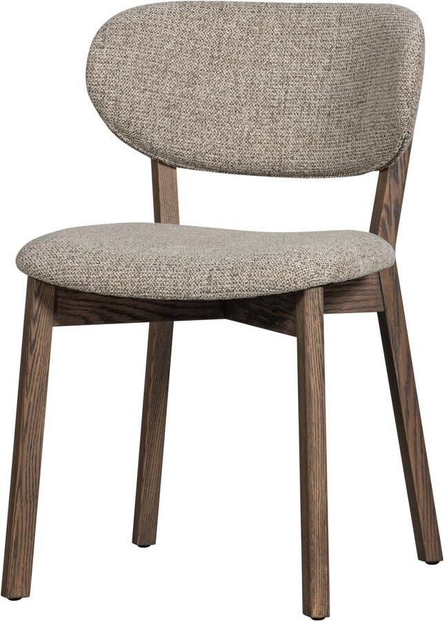 WOOOD Udar Eetkamerstoel Houte Frame Polyester Donkerbruin 82x51x60