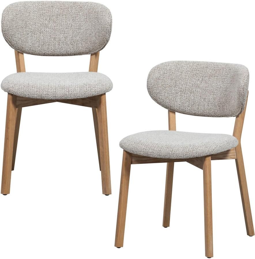 WOOOD Udar Eetkamerstoelen Houten Frame Naturel Set van 2