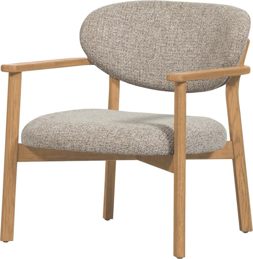 WOOOD Udar Fauteuil Met Houten Frame Geweven Stof Naturel
