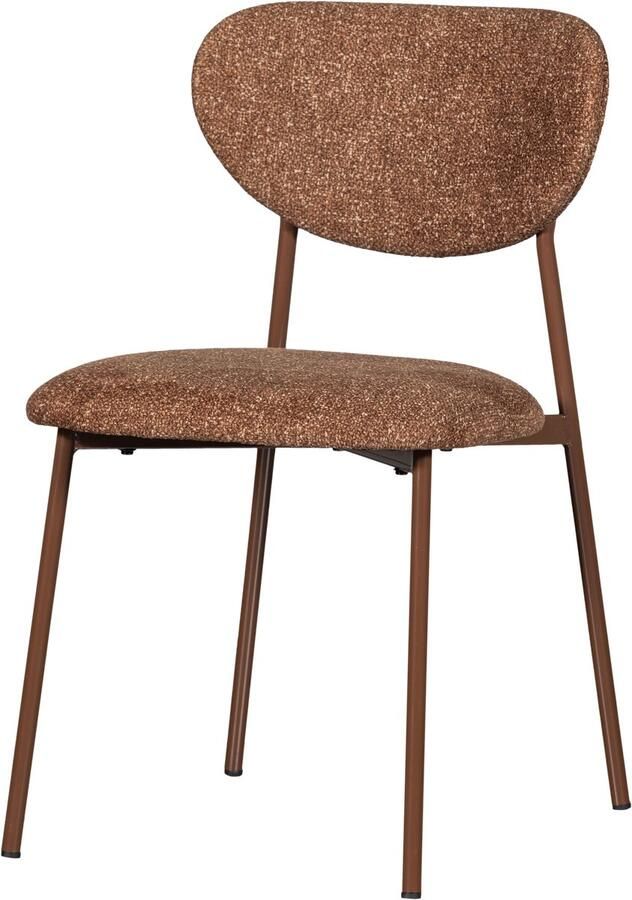 WOOOD Valor Eetkamerstoel Polyester Bruin Set van 2 77x46x56