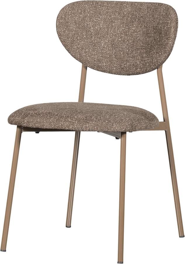 WOOOD Valor Eetkamerstoel Polyester Zand- Set van 2 77x46x56