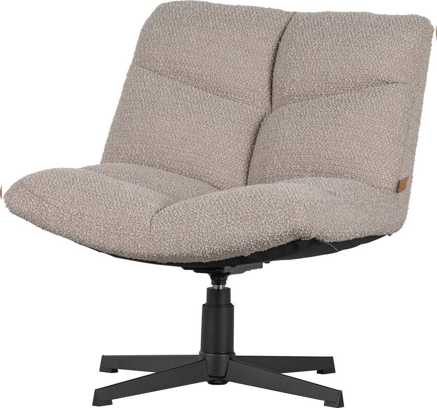 WOOOD Vinny Draaifauteuil Bouclé Stof Zand Beige 80x75x75 cm - Foto 5