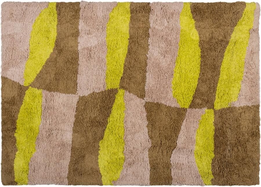 Woood vloerkleed grafisch dessin Musa Naturel|Geel 170x240 cm