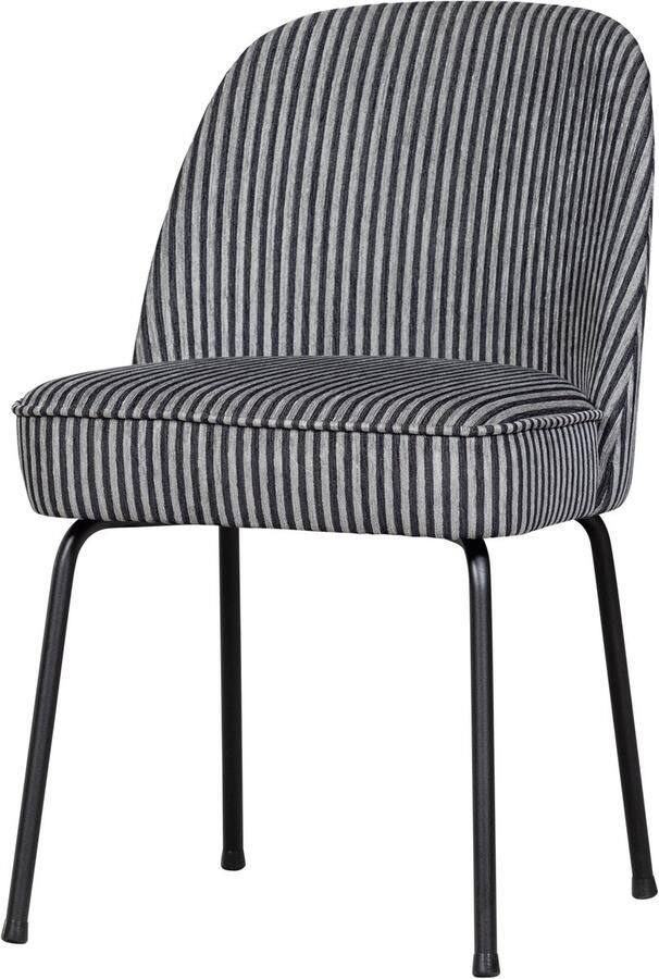WOOOD BePureHome Vogue Eetkamerstoel Geweven Streep Zwart Grijs 83x50x57 cm