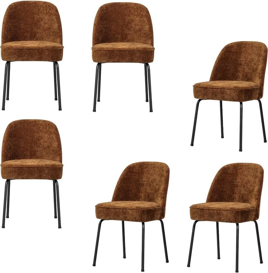 WOOOD Vogue Eetkamerstoel 3D Chenille Middenbruin 83x50x57 cm