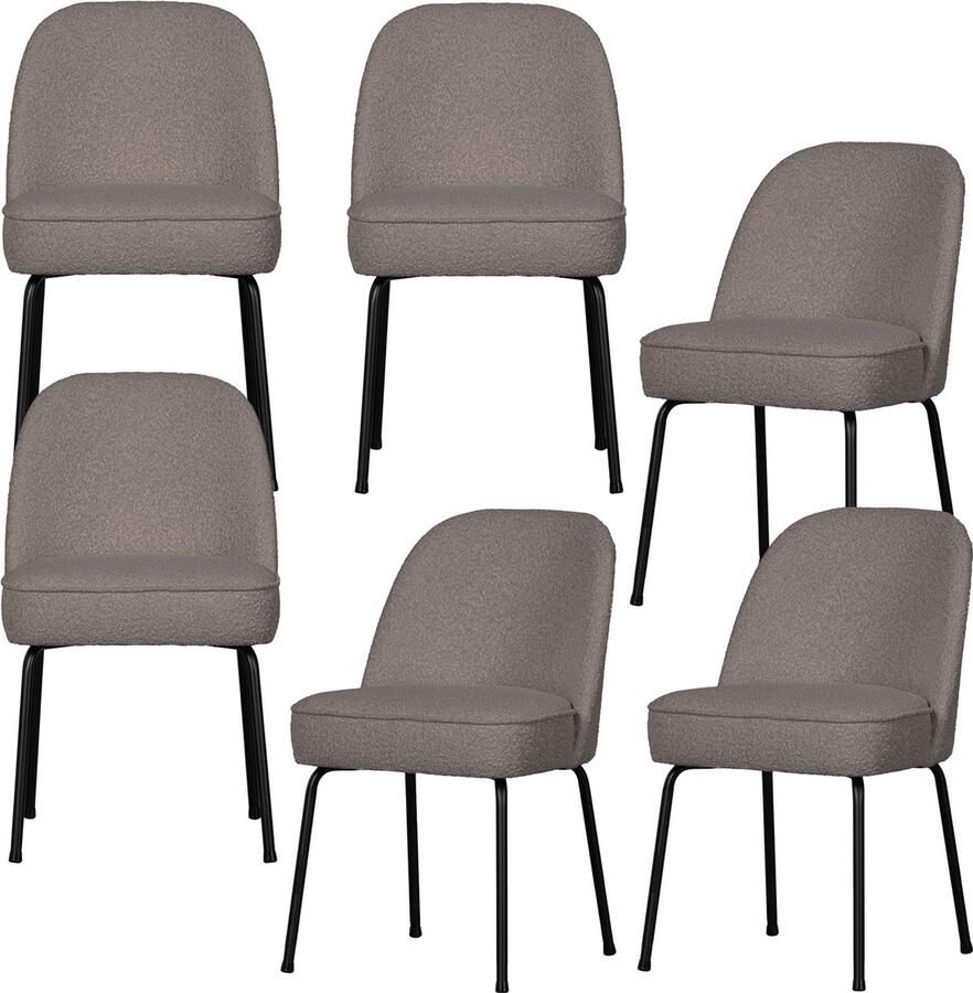 BePureHome eetkamerstoelen Vogue Velvet Nougat Set van 6 - Foto 2