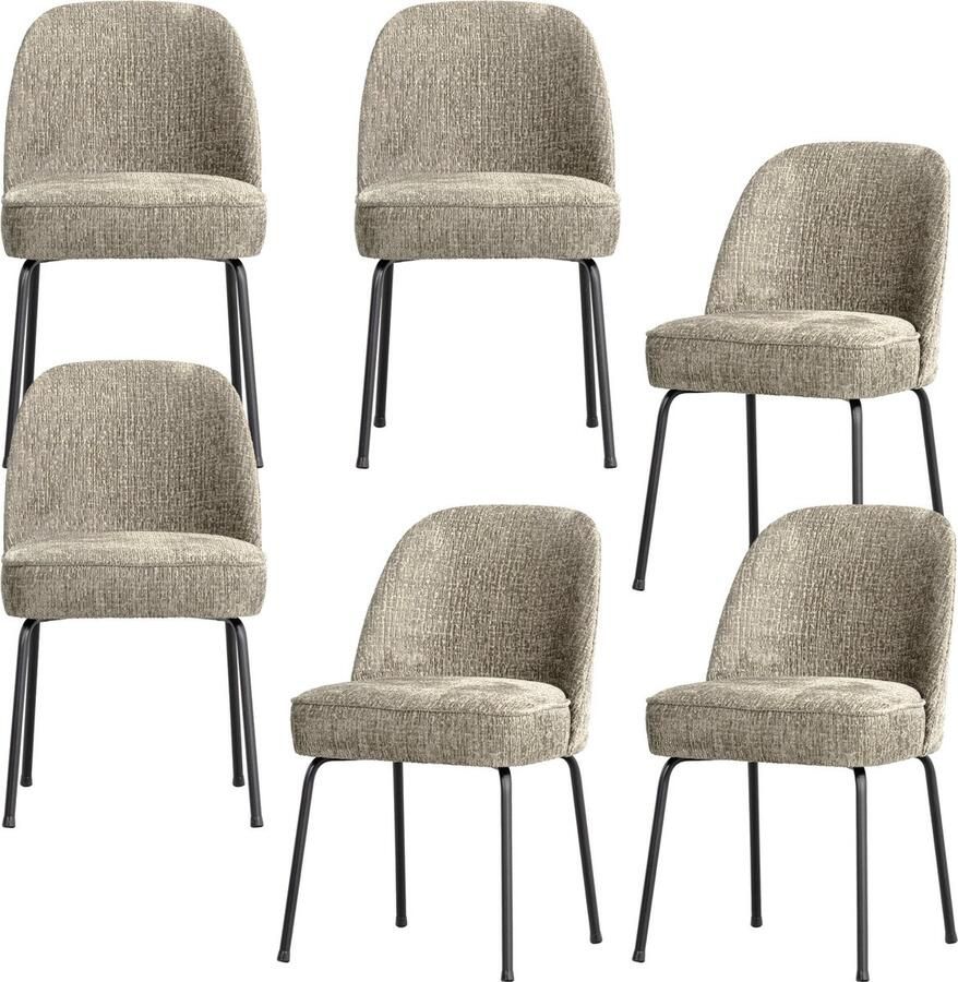 BePureHome eetkamerstoelen Vogue Velvet Wheatfield Set van 6