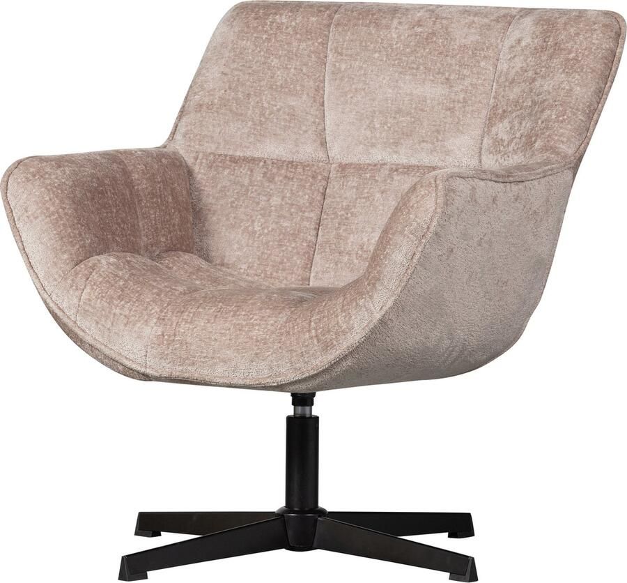 WOOOD Wibo Draaifauteuil Chenille Stof Taupe Beige 94x71x83 cm - Foto 4