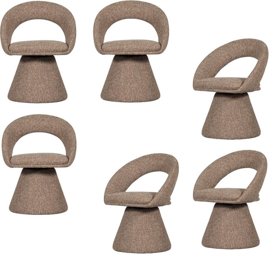 WOOOD Winter Draaibare Eetkamerstoel Naturel Melange 80x63x57