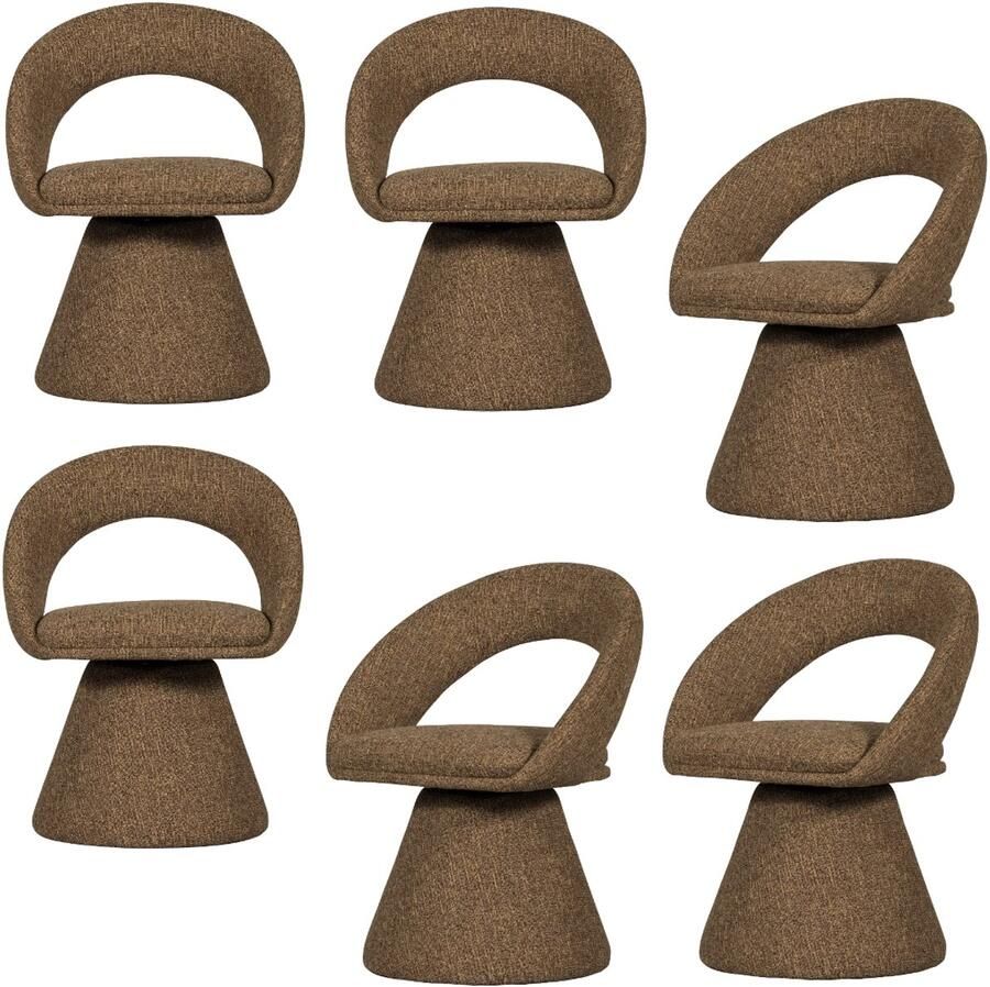 WOOOD Winter Draaibare Eetkamerstoel Zand Melange 80x63x57