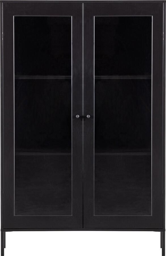 WOOOD Xam Vitrinekast Grenen Zwart 155x100x40 - Foto 4
