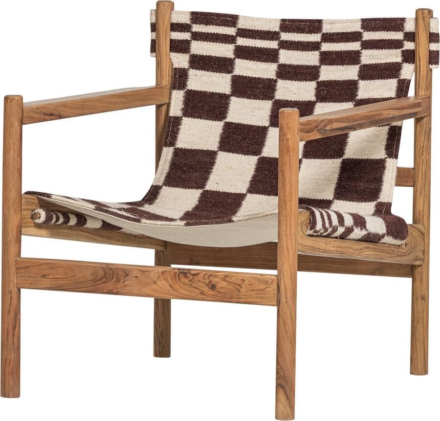 WOOOD Zano Fauteuil Met Houten Frame Hout Naturel Bruin 76x73x67 - Foto 2