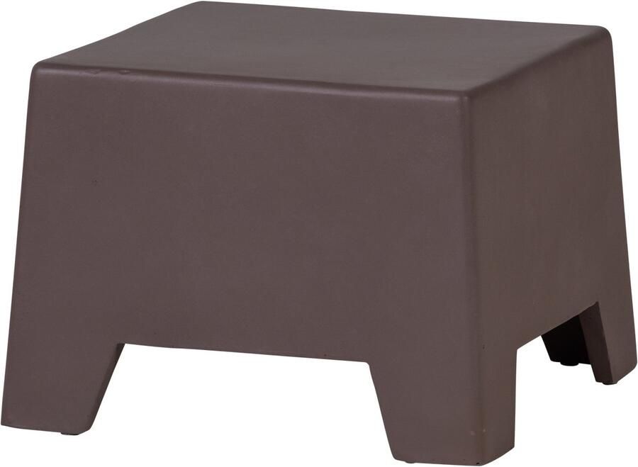 WOOOD Zina Bijzettafel Laag Cement Bruin 36x50x50cm