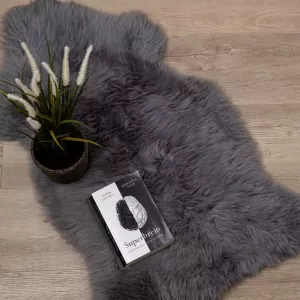 WOOOL Australisch Schapenvacht Grijs XS (80x45cm) 100% Natuurlijk & Echt Vloerkleed ECO+