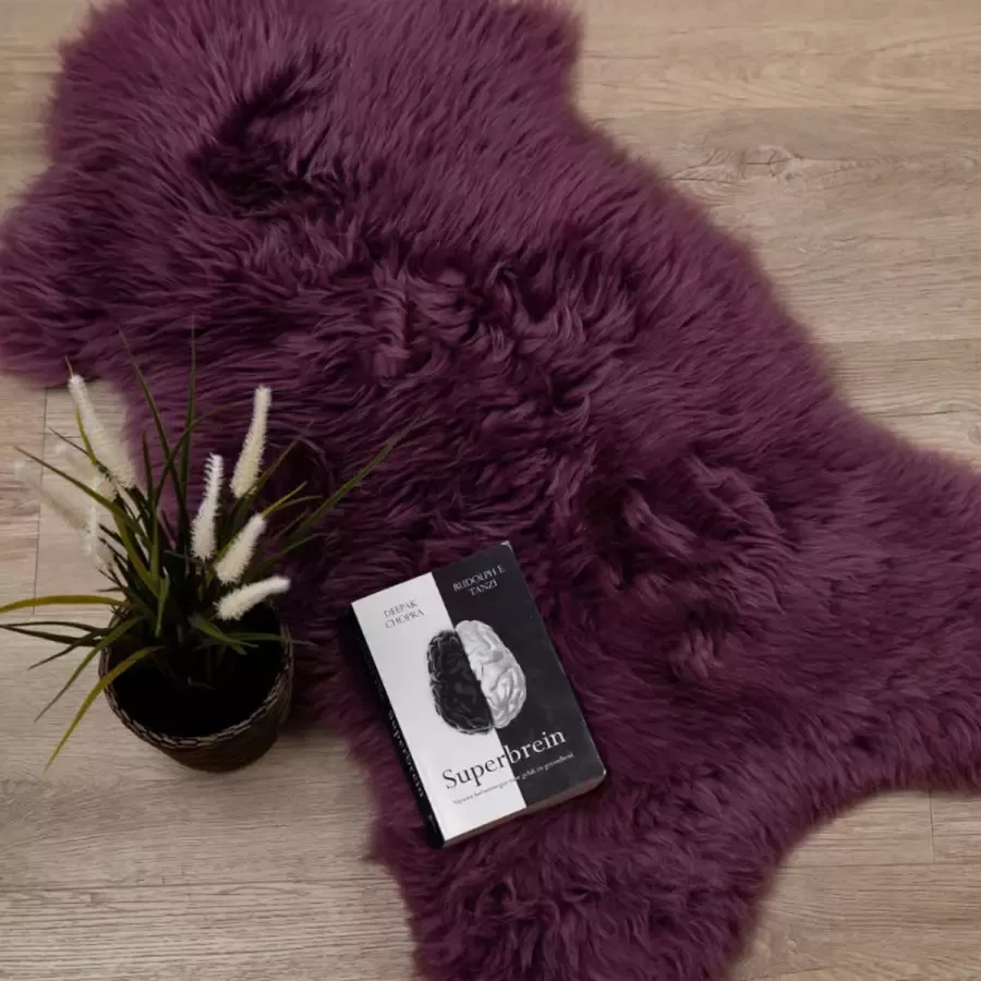 WOOOL Australisch Schapenvacht Paars L (105x60cm) 100% Natuurlijk & Echt Vloerkleed ECO+