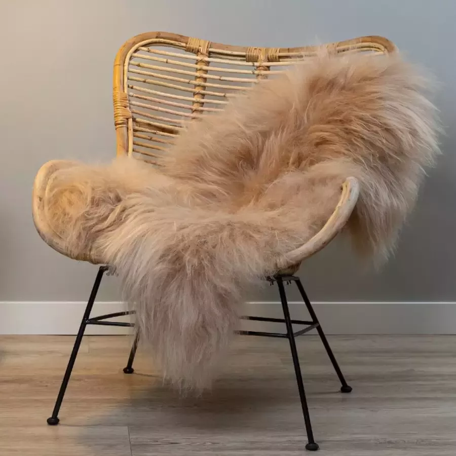 WOOOL IJslandse Schapenvacht Beige L (105x60cm) 100% Natuurlijk & Echt Vloerkleed ECO+