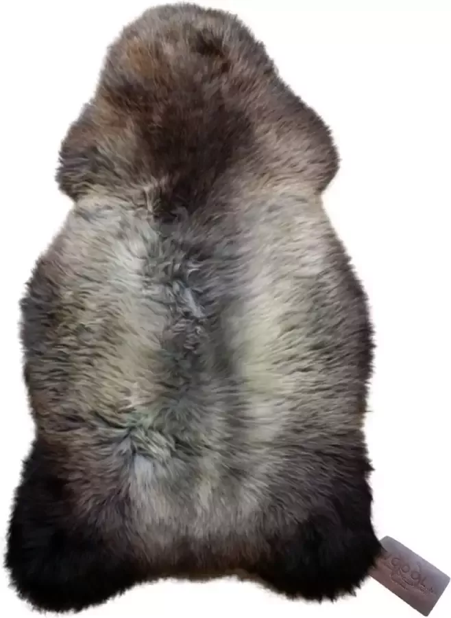 WOOOL Schapenvacht Donker Gemêleerd XL (115cm) 100% Echt Bruin Grijs Vloerkleed ECO+ Dierenvel