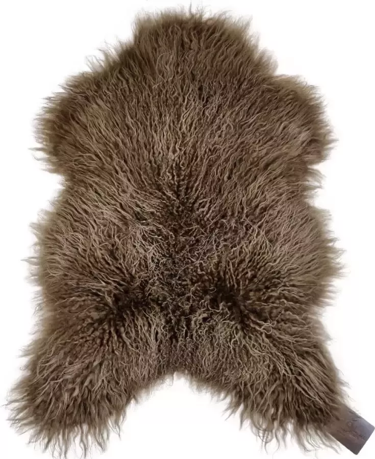 WOOOL IJslandse Schapenvacht Bruin CURLY M (100x55cm) 100% Natuurlijk & Echt Vloerkleed ECO+