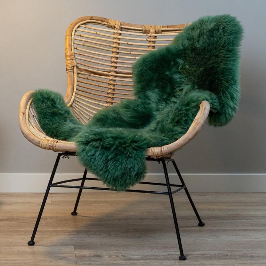 WOOOL Australisch Schapenvacht Groen XS (80x45cm) 100% Natuurlijk & Echt Vloerkleed ECO+